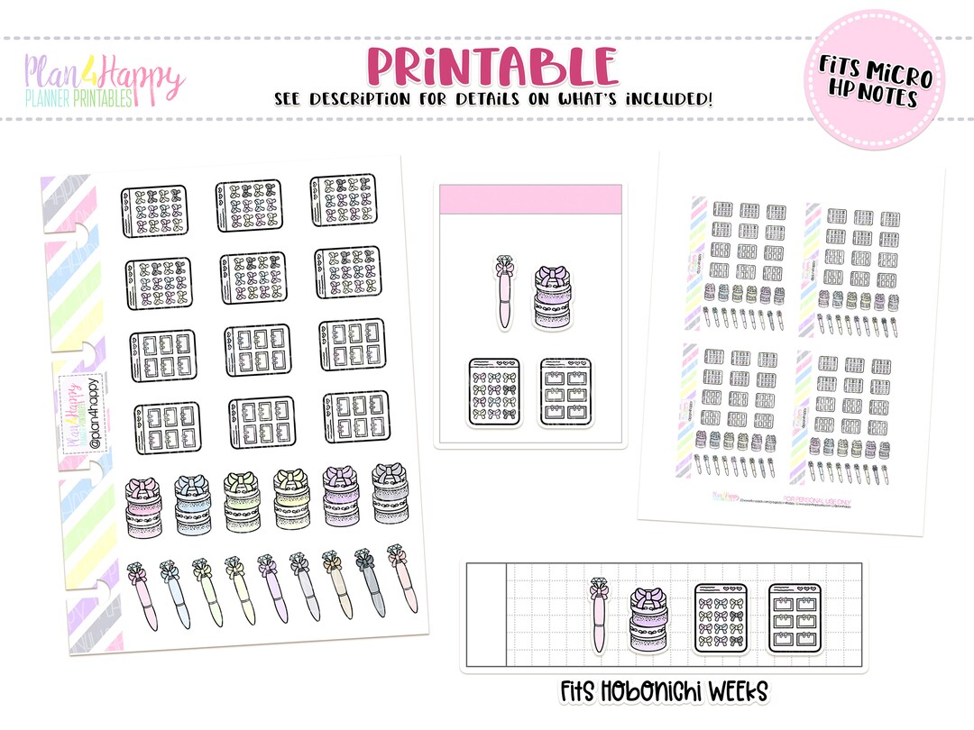 Printable Planner Stickers, Planner Things Stickers, Fits Micro Happy
