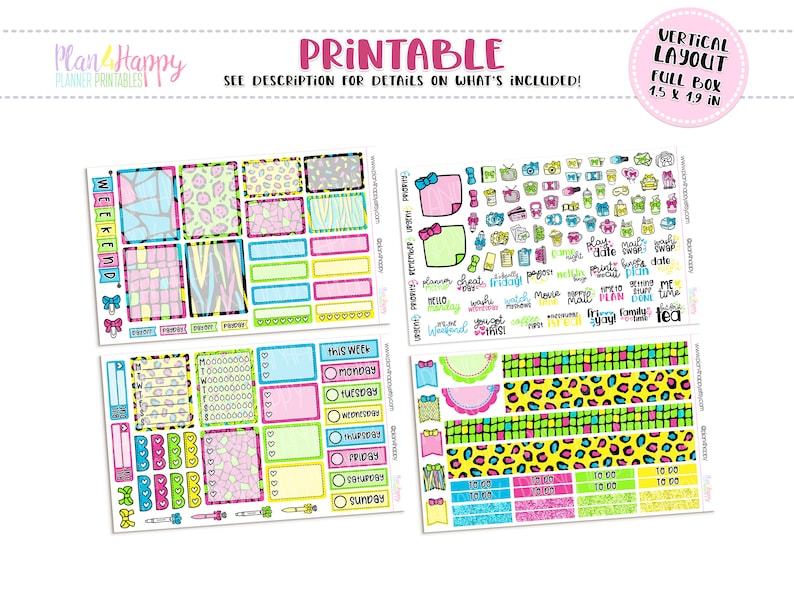 WILD 9 COLLAB Printable Weekly Kit Vertical Planner Weekly Etsy