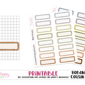 Caixas Quarter - Conjunto 03 - Neutro, para Primo Hobonichi (A5), Adesivos Planner Imprimíveis, Adesivos Planner, Caixas Planner