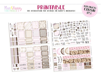 Hobonichi Cousin (A5) Weekly Kit, Pink Bear Weekly Kit, Printable Planner Stickers, Printable Weekly Kit, Hobonichi Weekly Kit