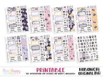 Hobonichi Original (A6) Weekly Kit, Cute Halloween Cats Weekly Kit, Printable Planner Stickers, Daily Kit, Hobonichi A6 Japanese Version