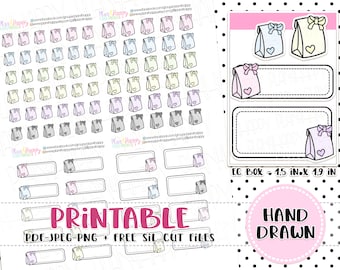 Printable Planner Stickers, Lunch Bag Stickers, Doodle Sticker, Printable Doodle Stickers, Hand Drawn Stickers, Doodle Planner Stickers