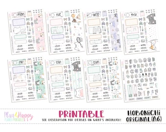 Hobonichi Original (A6) Weekly Kit, Spring Kitties Weekly Kit, Printable Planner Stickers, Daily Kit, Hobonichi A6 Japanese Version