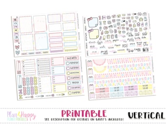 Printable Weekly Kit, Vertical Planner Weekly Kit, Kawaii Gummy Bears Weekly Kit, Printable Planner Stickers, Printable Stickers
