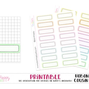 Caixas Quarter - Conjunto 01 - Pastel, para Primo Hobonichi (A5), Adesivos Planner Imprimíveis, Adesivos Planner, Caixas Planner