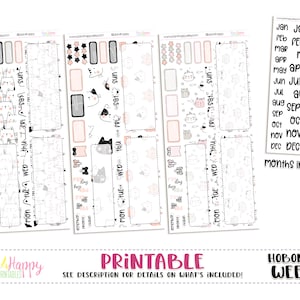 Hobonichi Weeks Mini Monthly Kits, Cats And More Cats, 3 Mini Monthly Kits, Hobonichi Weeks Stickers, Hobo Weeks, Hobonichi Stickers