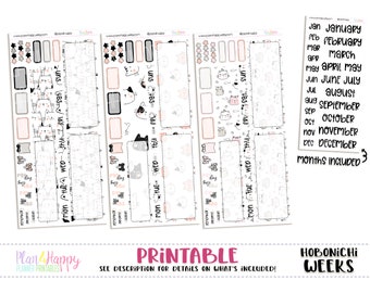 Hobonichi Weeks Mini Monthly Kits, Cats And More Cats, 3 Mini Monthly Kits, Hobonichi Weeks Stickers, Hobo Weeks, Hobonichi Stickers