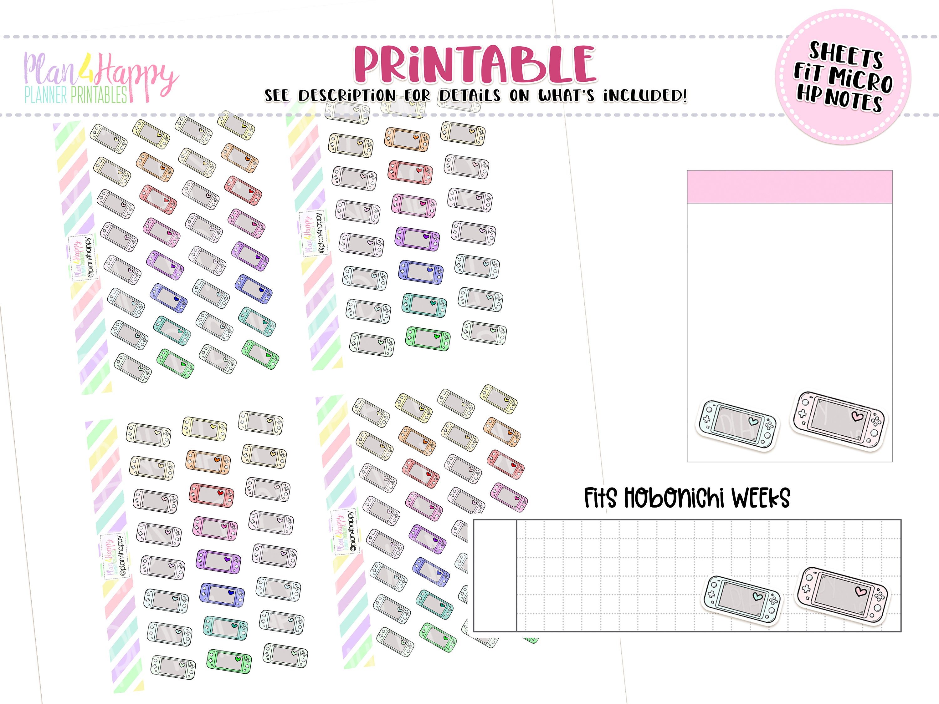 Portable Video Game Printable Planner Stickers Fits Micro | Etsy