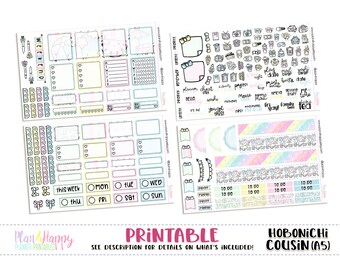 Printable Planner Stickers Weekly Kit Kawaii Food Weekly Kit Hobonichi A6 Japanese Version Hobonichi Original Daily Kit A6