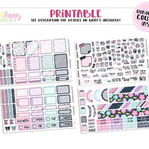 Hobonichi Cousin (A5) Weekly Kit, Pink & Blue Blooms Weekly Kit, Printable Planner Stickers, Printable Weekly Kit, Hobonichi Weekly Kit