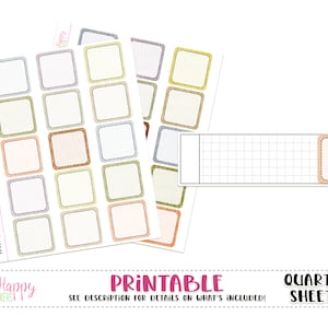 Full Boxes - Set 03 - Neutral, for Hobonichi Weeks Planners, Printable Planner Stickers, Planner Stickers, Planner Boxes, Hobonichi Stickers