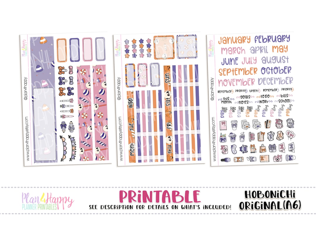 Hobonichi Original A6 Monthly Kit, Halloween Candy Monthly Kit ...