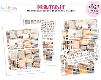 Printable Weekly Kit,  Vertical Planner Weekly Kit, Halloween Weekly Kit, Printable Planner Stickers, Printable Stickers