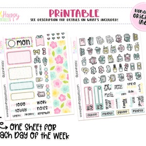 Hobonichi Original (A6) Kit semanal, Kit semanal de primavera, adesivos de planejador imprimíveis, Kit diário, Hobonichi A6 versão japonesa