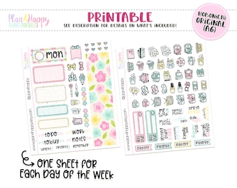 Hobonichi Original (A6) Weekly Kit, Spring Weekly Kit, Printable Planner Stickers, Daily Kit, Hobonichi A6 Japanese Version