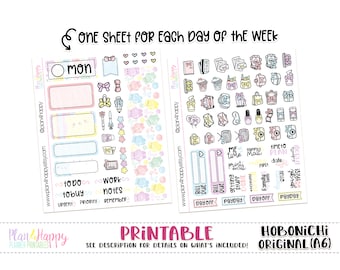 Hobonichi Original (A6) Weekly Kit, Kawaii Gummy Bears Weekly Kit, Printable Planner Stickers, Daily Kit, Hobonichi A6 Japanese Version