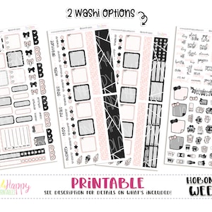 Hobonichi Weeks Weekly Kit, Black & Blush Weekly Kit, Hobonichi Weeks Stickers, Hobo Weeks, Hobonichi Stickers