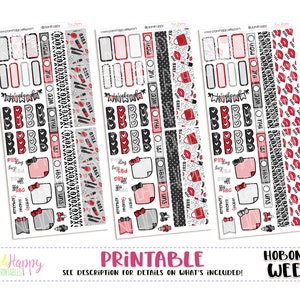 Hobonichi Weeks Mini Weekly Kits, Red Makeup, 3 Mini Weekly Kits, Hobonichi Weeks Stickers, Hobo Weeks, Hobonichi Stickers