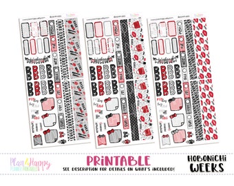 Hobonichi Weeks Mini Weekly Kits, Red Makeup, 3 Mini Weekly Kits, Hobonichi Weeks Stickers, Hobo Weeks, Hobonichi Stickers