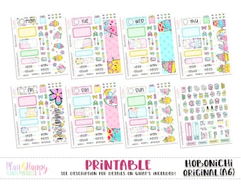 Hobonichi Original (A6) Weekly Kit, Summer Friends Weekly Kit, Printable Planner Stickers, Daily Kit, Hobonichi A6 Japanese Version