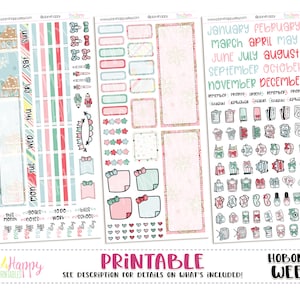 Hobonichi Wochen monatliche Kit, Xmas Cookies Hobonichi Wochen monatlich, druckbare Sticker, druckbare monatliche Kit, Hobonichi
