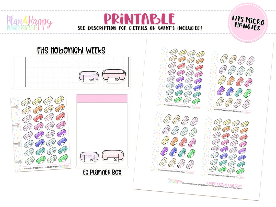 Printable Planner Stickers, Printer Stickers, Fits Micro Happy Notes ...