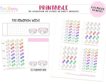 Printable Planner Stickers, Printer Stickers, Fits Micro Happy Notes, Tiny Stickers, Doodle Stickers, Hobonichi Weeks Stickers