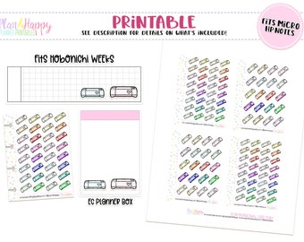 Printable Planner Stickers, Cricut Stickers, Fits Micro Happy Notes, Tiny Stickers, Doodle Stickers, Hobonichi Weeks Stickers