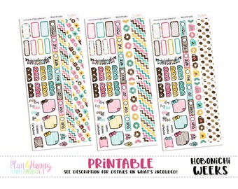 Hobonichi Weeks Mini Weekly Kits, Coffee Lover, 3 Mini Weekly Kits, Hobonichi Weeks Stickers, Hobo Weeks, Hobonichi Stickers