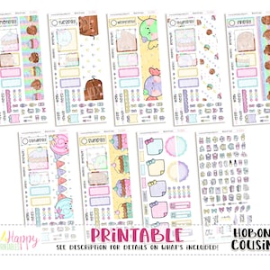 Hobonichi Primo (A5) Kit Diário, Kit Divertido de Chocolate, Adesivos Hobonichi Primo, Adesivos Hobonichi, Adesivos de Planejador para Impressão