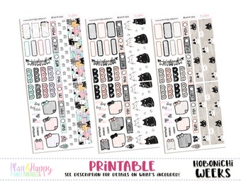 Hobonichi Weeks Mini Weekly Kits, All The Cats, 3 Mini Weekly Kits, Hobonichi Weeks Stickers, Hobo Weeks, Hobonichi Stickers