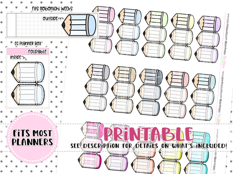 Printable FOLDABLE Boxes Fit Most Planners Pencil Foldable | Etsy