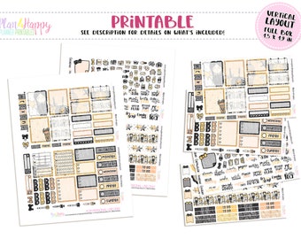 Printable Weekly Kit,  Vertical Planner Weekly Kit, Halloween Weekly Kit, Printable Planner Stickers, Printable Stickers