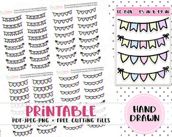 Printable Planner Stickers, Banner Stickers, Doodle Stickers, Printable Doodle Stickers, Hand Drawn Stickers, Doodle Planner Stickers