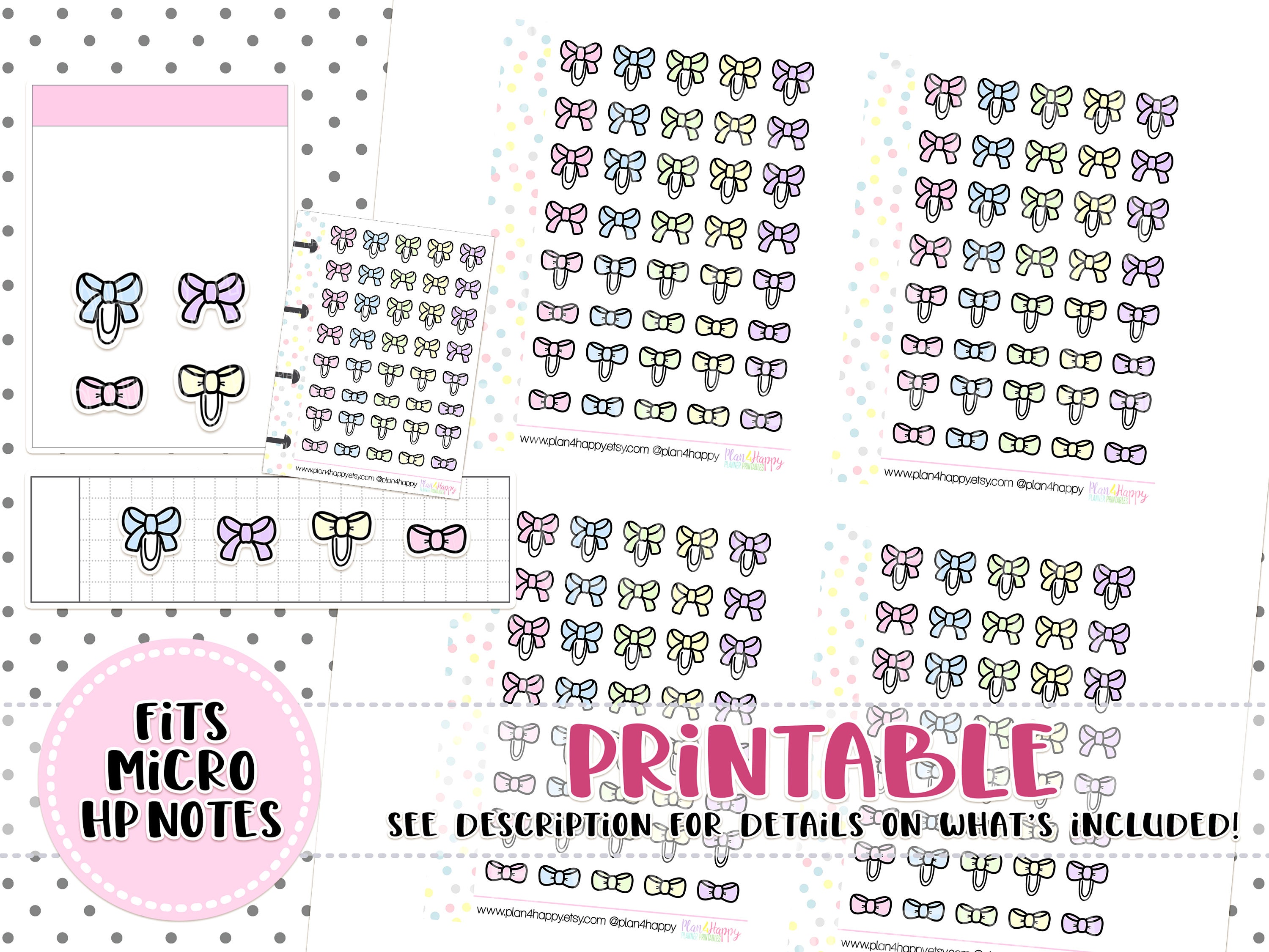 Pink Bow Stickers, Bows Sticker Sheet, Cute Bow Stickers, Pretty Bow  Stickers, Stickers for Planner, Stickers for Journal, Custom Made