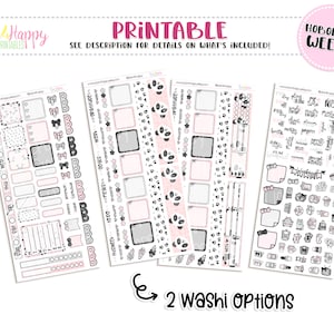 Hobonichi Weeks Weekly Kit, Pink Panda Weekly Kit, Hobonichi Weeks Adesivi, Hobo Weeks, Hobonichi Stickers