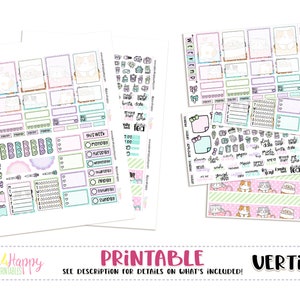 Printable Weekly Kit, Vertical Planner Weekly Kit, Coffee Cats Weekly ...