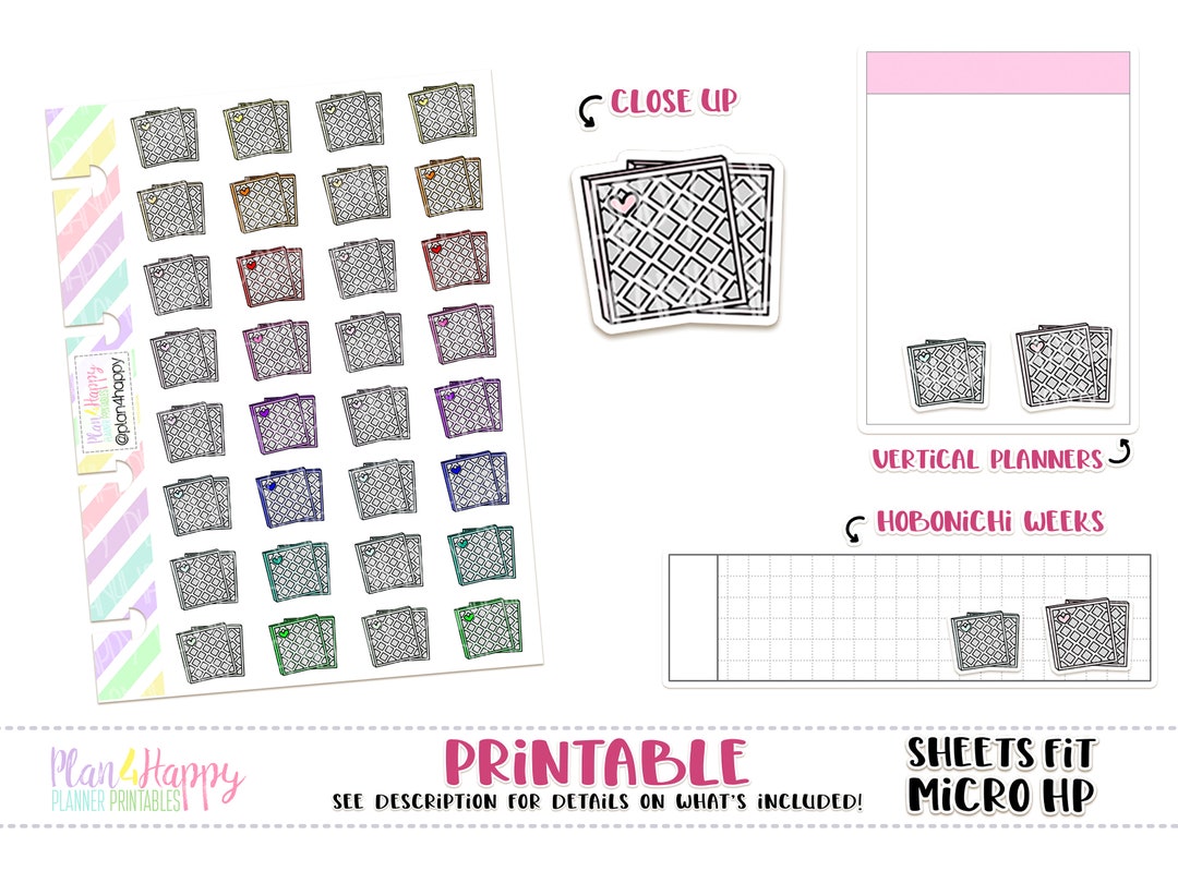 AC Filter Printable Planner Stickers Sheets Fit Micro Happy - Etsy