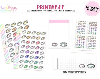 Printable Planner Stickers, Football Stickers, Fits Micro Happy Notes, Tiny Stickers, Doodle Stickers, Hobonichi Weeks Stickers