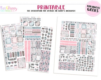Printable Planner Stickers Weekly Kit Kawaii Food Weekly Kit Hobonichi A6 Japanese Version Hobonichi Original Daily Kit A6