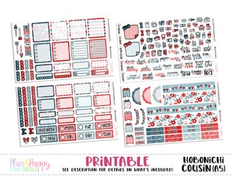 Hobonichi Cousin (A5) Weekly Kit, Fourth Weekly Kit, Printable Planner Stickers, Printable Weekly Kit, Hobonichi Weekly Kit