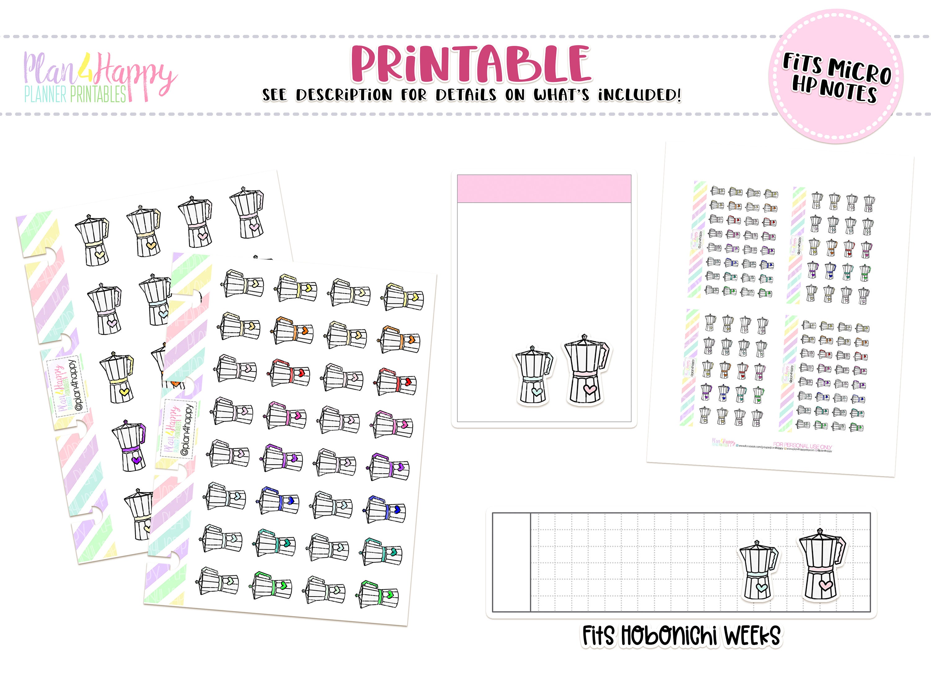 Cute Printable Coffee Planner Stickers ⋆ The Petite Planner