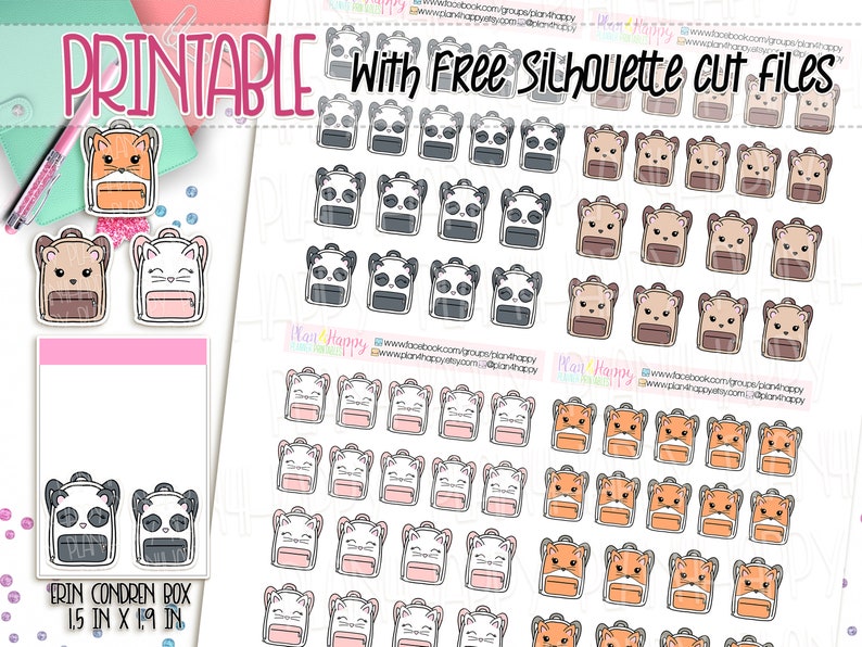 Printable Planner Stickers, Lovable Backpacks Stickers, Kawaii Stickers, Useful Stickers, Printable Sticker Sheets, Hand Drawn Stickers image relating to Printable Backpacks identify Printable Planner Stickers, Adorable Backpacks Stickers, Kawaii Stickers, Realistic Stickers, Printable Sticker Sheets, Hand Drawn Stickers