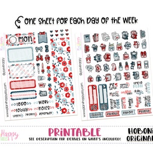 Hobonichi Original (A6) wöchentliche Kit, vierte wöchentliche Kit, druckbare Sticker, tägliche Kit, Hobonichi A6 japanische Version