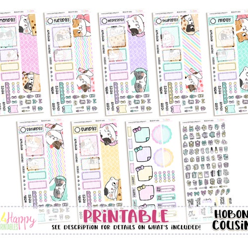 Printable Hobonichi Cousin Weekly Planner Stickers Cricut - Etsy