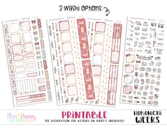 Hobonichi Weeks Weekly Kit, Pink Christmas Weekly Kit, Hobonichi Weeks Stickers, Hobo Weeks, Hobonichi Stickers