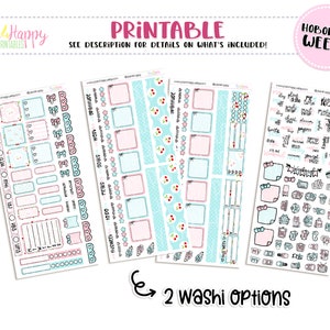 Hobonichi Weeks Weekly Kit, Pink & Blue Cherries Weekly Kit, Hobonichi Weeks Stickers, Hobo Weeks, Hobonichi Stickers