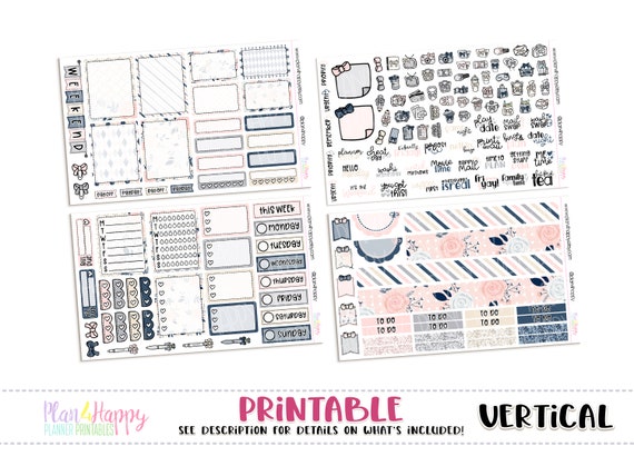 Printable Weekly Kit Vertical Planner Weekly Kit Pink | Etsy