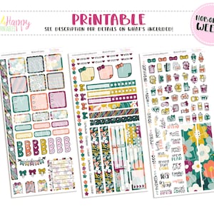 Hobonichi Weeks Weekly Kit, Bright Modern Floral Hobonichi Weeks Kit, Hobonichi Weeks Stickers, Hobo Weeks, Hobonichi Stickers