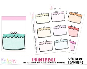 Bow Sticky Notes, for Standard Vertical Planners, Printable Planner Stickers, Planner Stickers, Planner Boxes